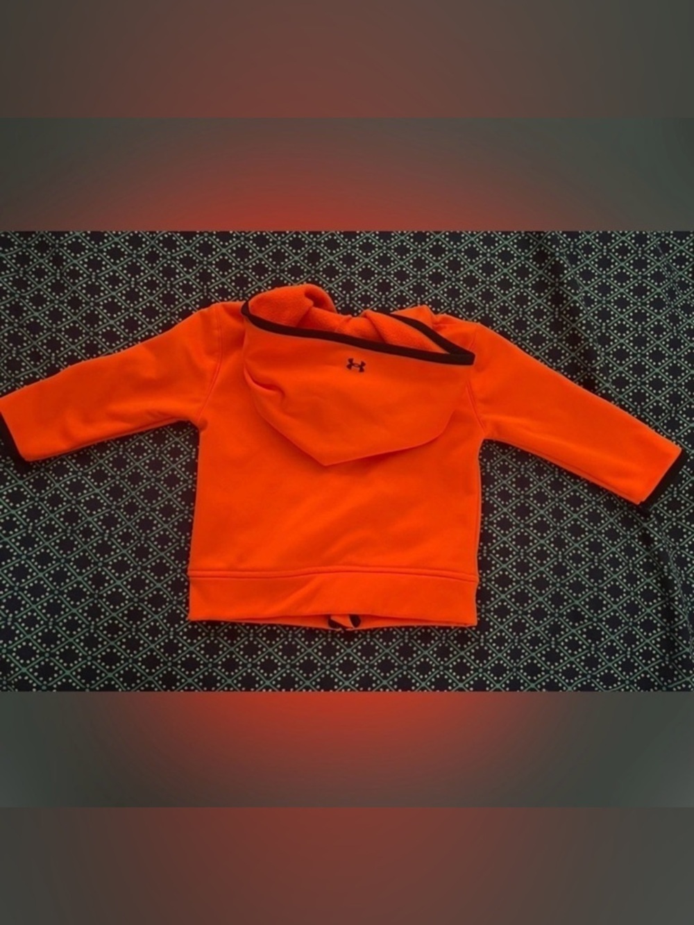Under Armour Baby Hoodie 12M Orange Fleece Zip Up Infant Boys Girls - Picture 2 of 3